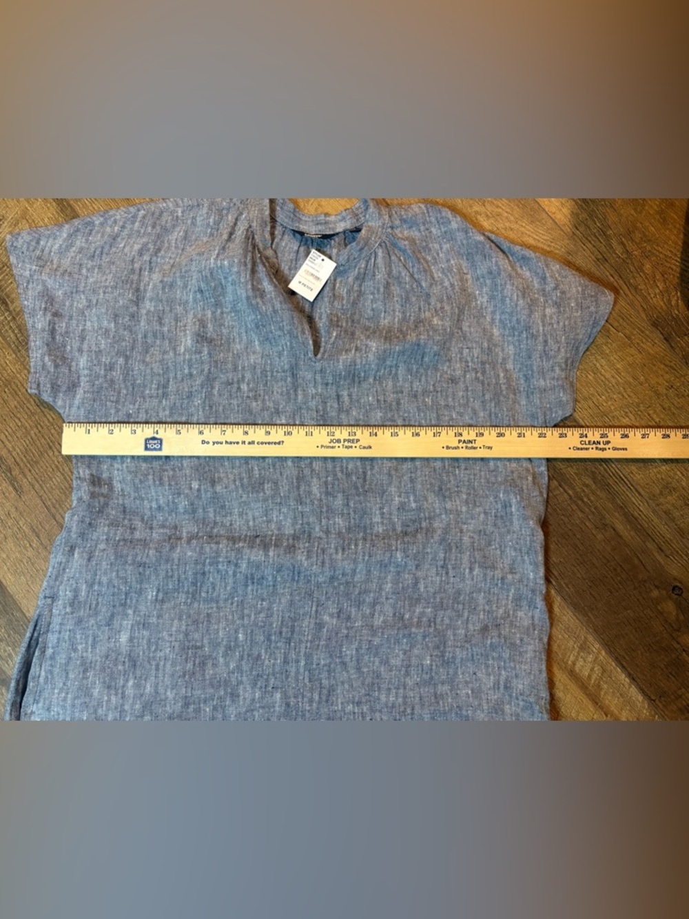 Lands’ End Linen Dress NWT Blue Chambray Petite M | Pockets! - Picture 5 of 10